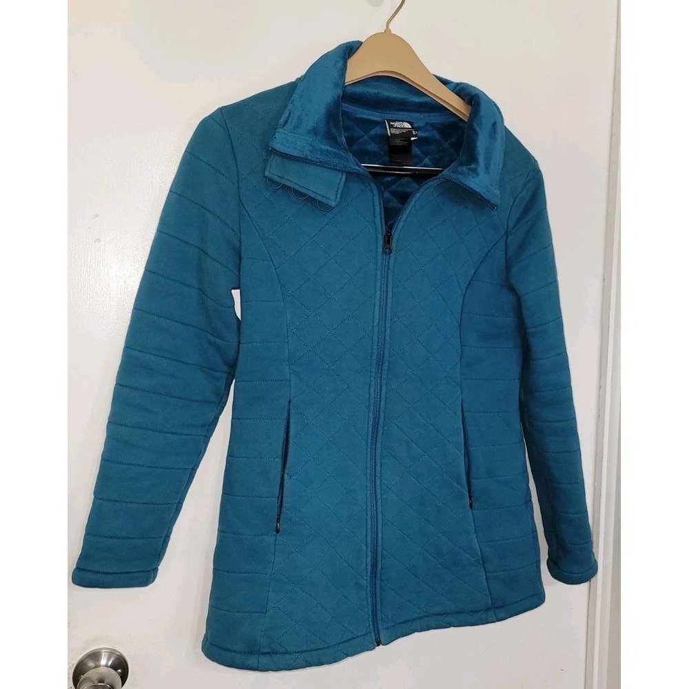 The North Face Caroluna Jacket Women Medium Button Full Zip Fleece Embroidered